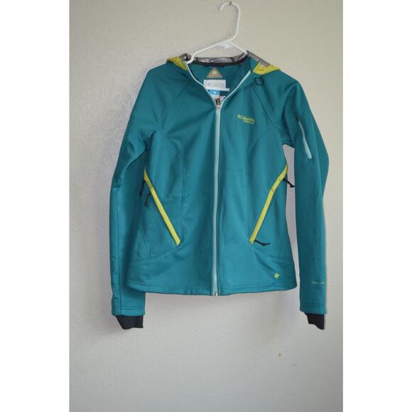 Columbia Women's Heat Feat Softshell Jacket Teal Omni Shield Titanium Size M - Picture 2 of 11